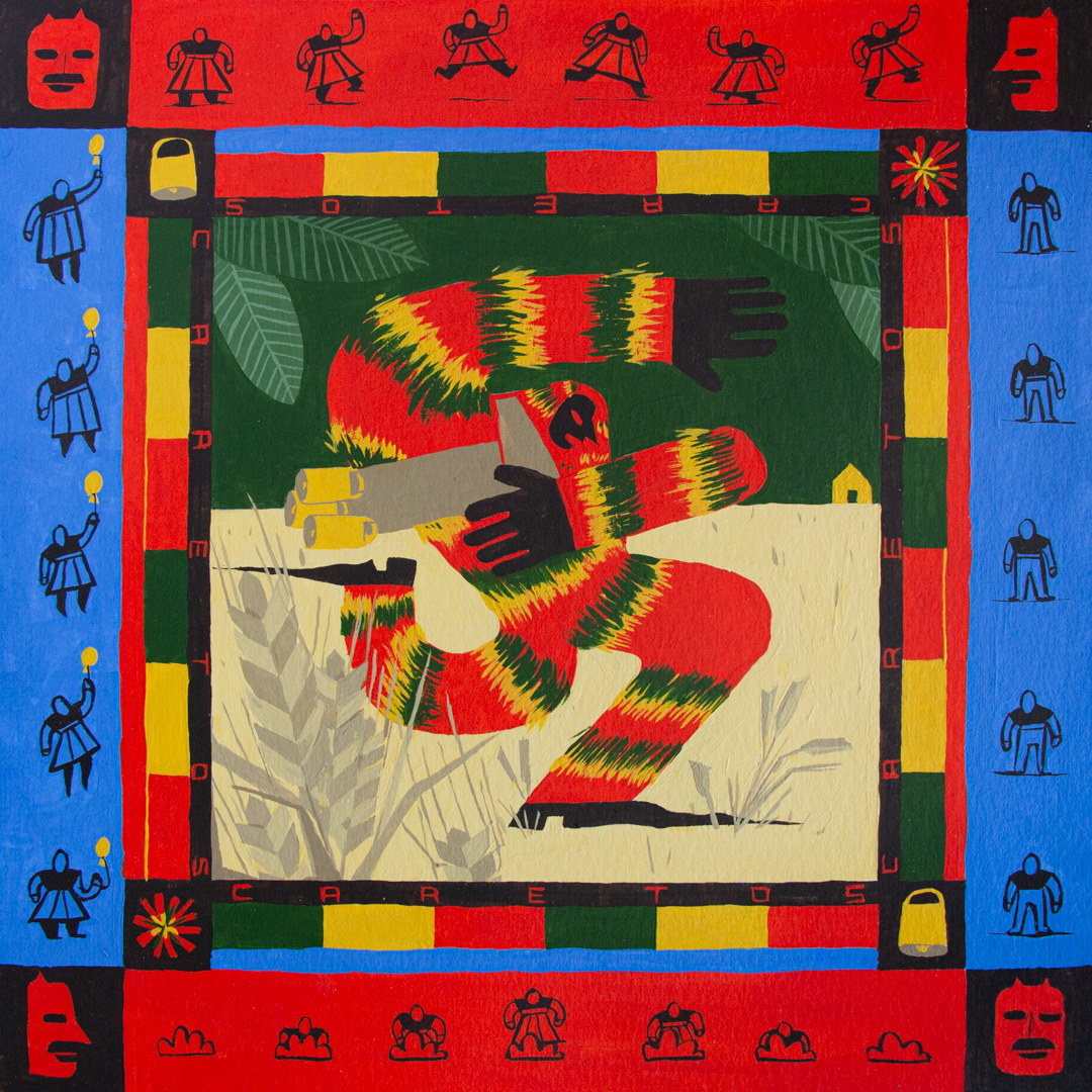 Geometric. Stylized illustration. Illustration Portugal. Illustração porto, portugal. Gouache. Guache. Painting. Portuguese culture. Trás-os-Montes. Vinhais. Montesinho. Cultura portuguesa. Weird characters