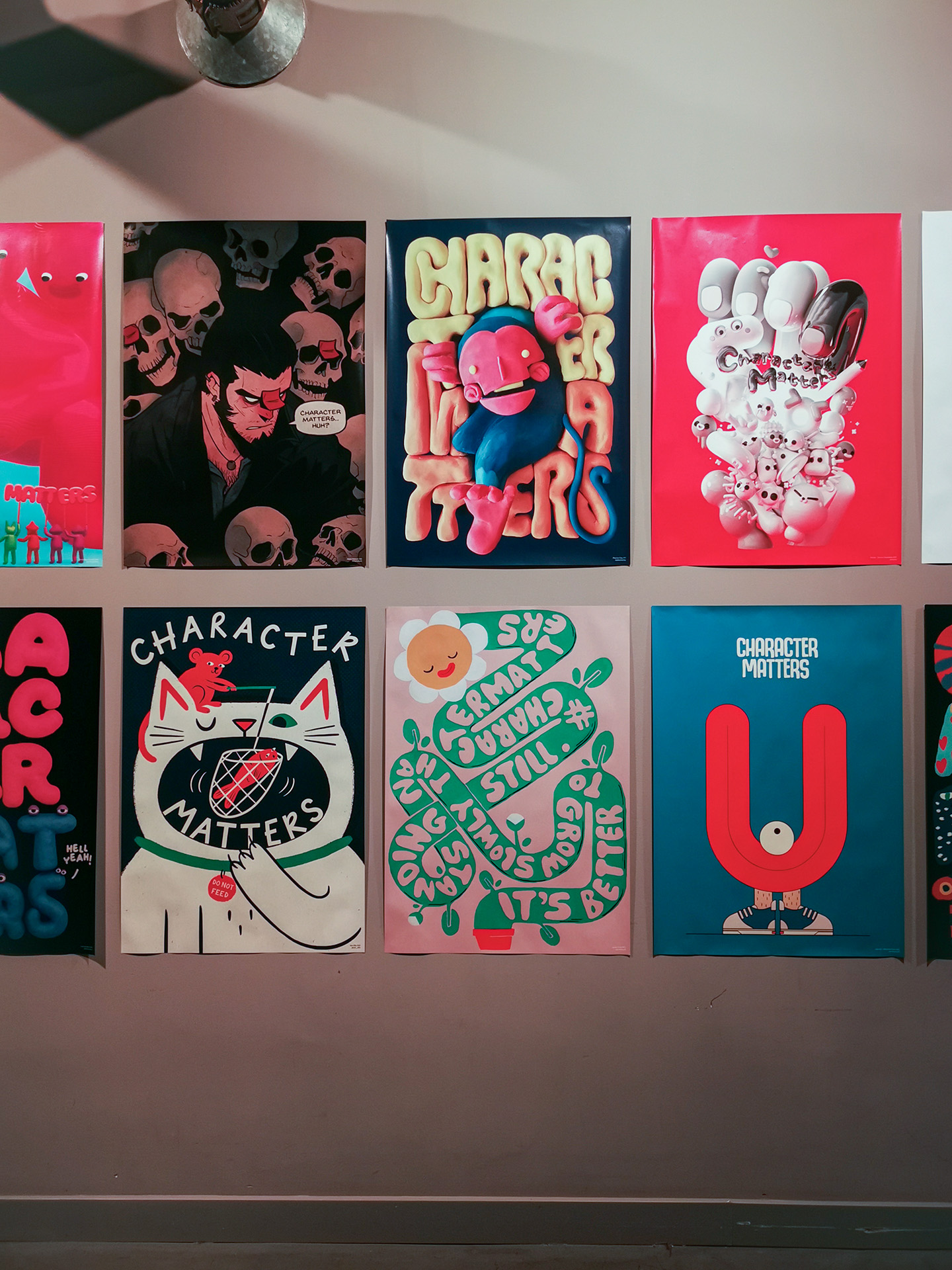 Poster exhibition with illustrations