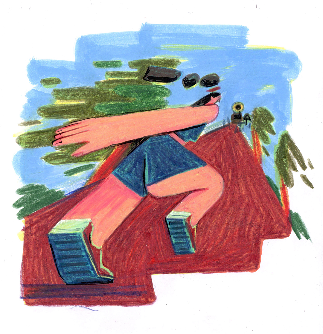 Editorial illustration. Handmade illustration in colored pencils. Hobbies. Geometric. Stylized illustration. Sports. Illustration Portugal. Illustração porto, portugal.