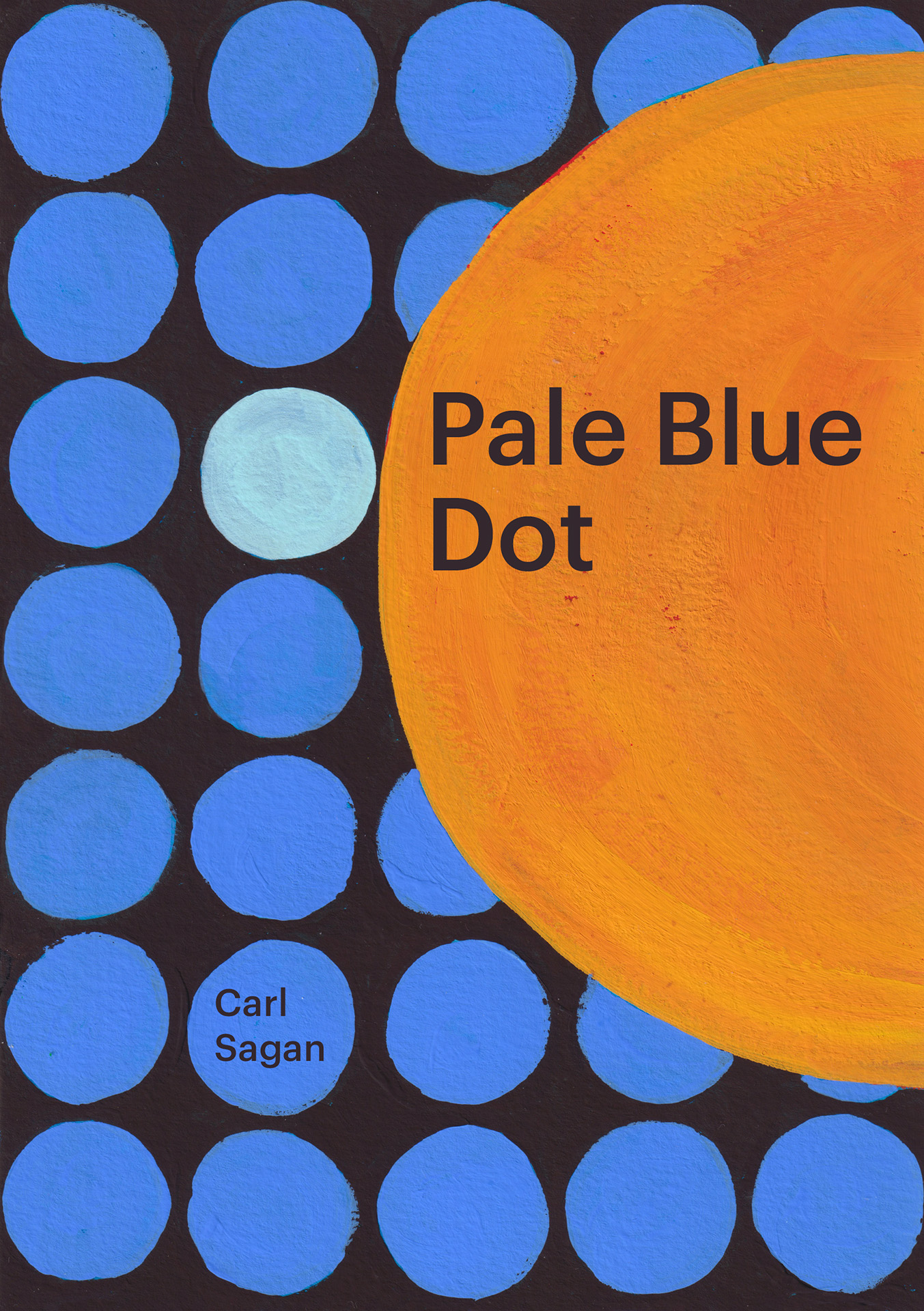 Book Cover for "A Pale blue dot" by Carl Sagan. Hand painted abstract illustration for scientific book. Independent book covers.
