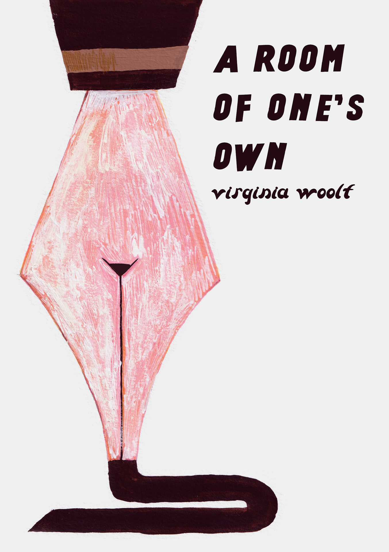 Book cover illustration for Virginia Woolf's book "A room of one's own" a viual metaphor for women writers.