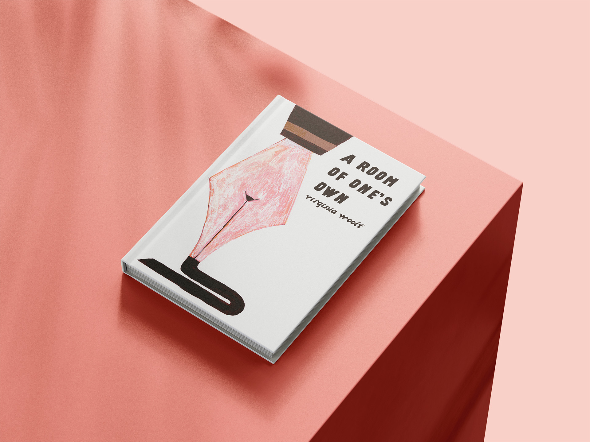 Book cover illustration for Virginia Woolf's book "A room of one's own" a viual metaphor for women writers.