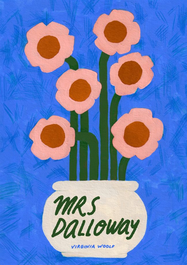 Book cover illustration for Virginia Woolf's book "Mrs Dalloway"