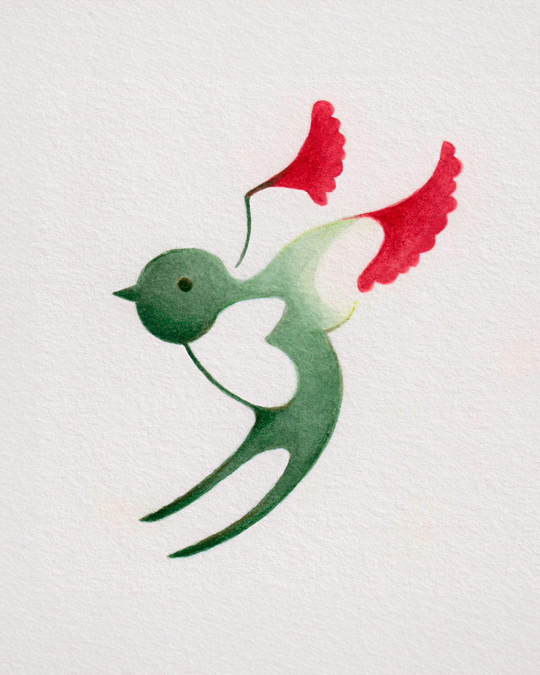 A swallow (andorinha) with wings of red carnations, a symbol of freedom in Portugal.
